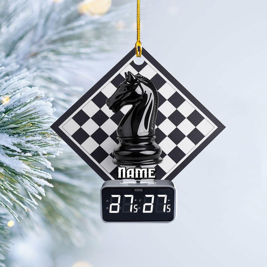 Personalized Name Chess Ornament Gift for Men Women Chess Team Player N27