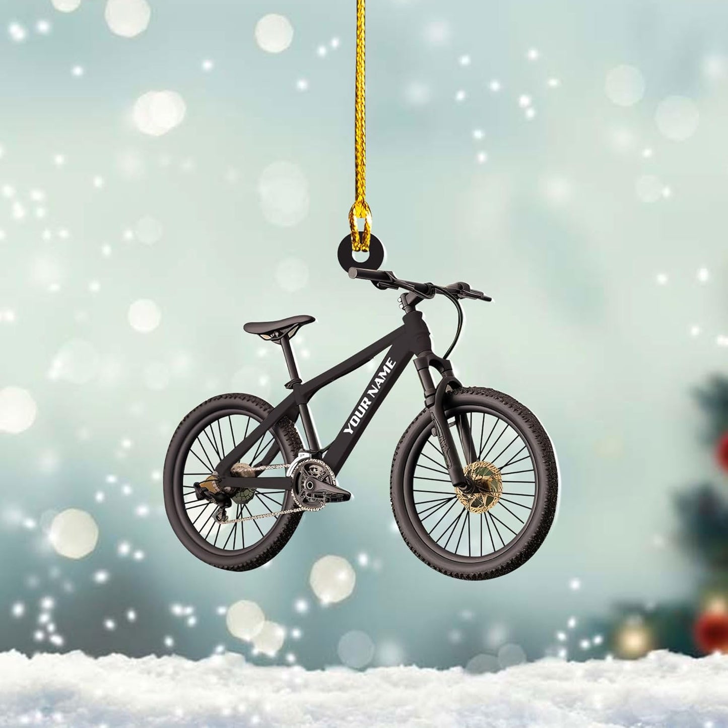 Custom Name Bicycle Acrylic Ornament – Personalized Cycling Gift, Christmas Tree Decor for Bikers 2025 TC40