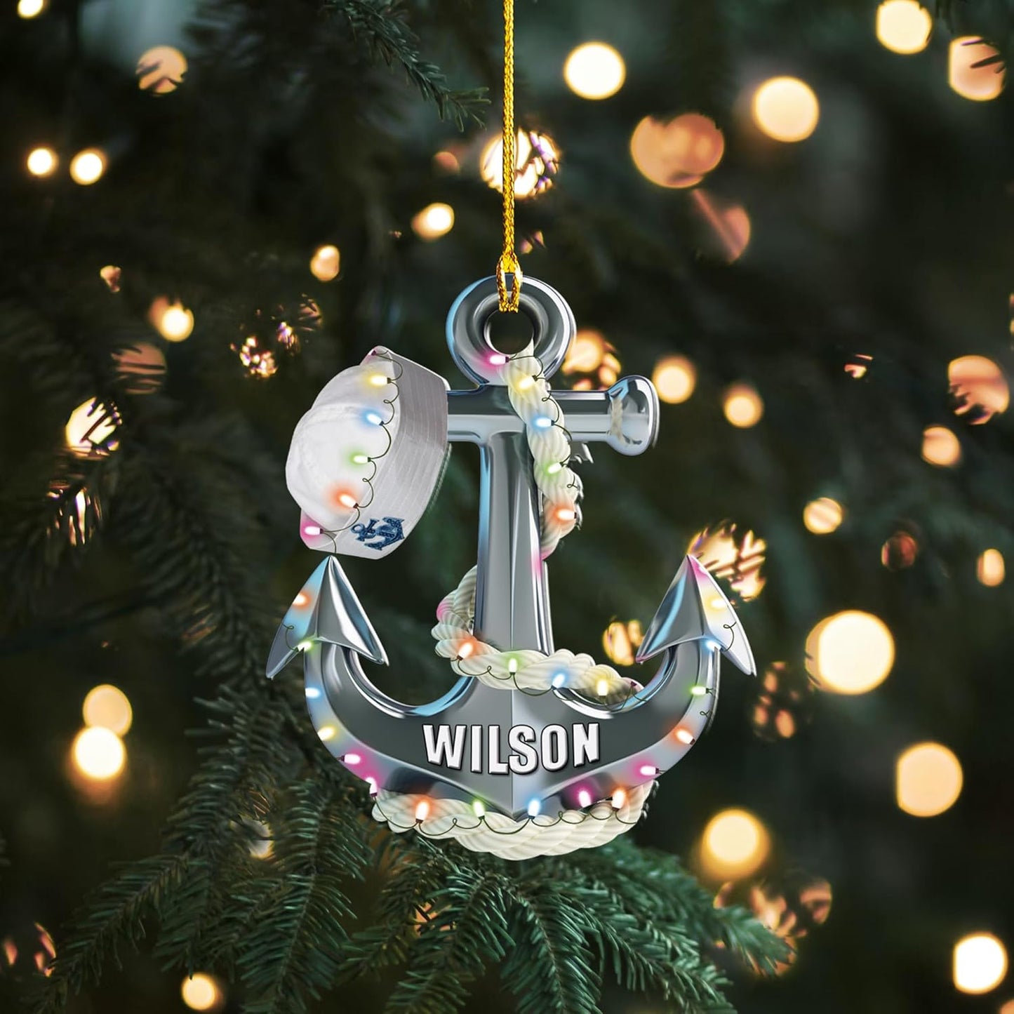 Personalized Sailor Ornament – Custom Captain Sailor Acrylic Ornament, Unique Sailing Glass Keepsake, Navy Captain Holiday Gift for Sailors TS8