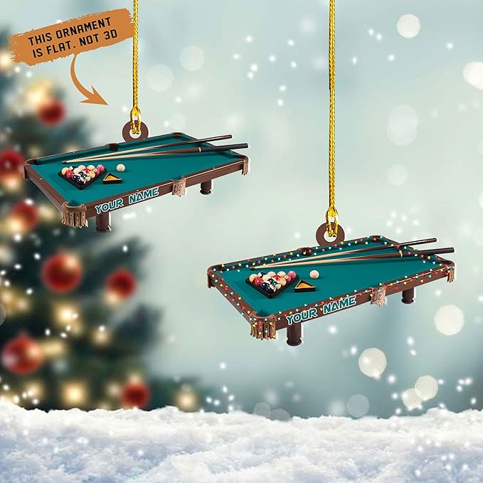 Personalized Billiards Ornament 2025, Billiards Christmas Ornaments N14