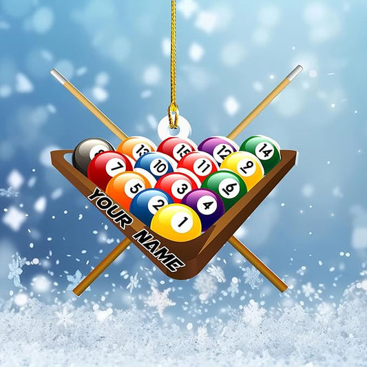 Personalized Billiards Ornament 2025, Billiards Christmas Ornaments N16