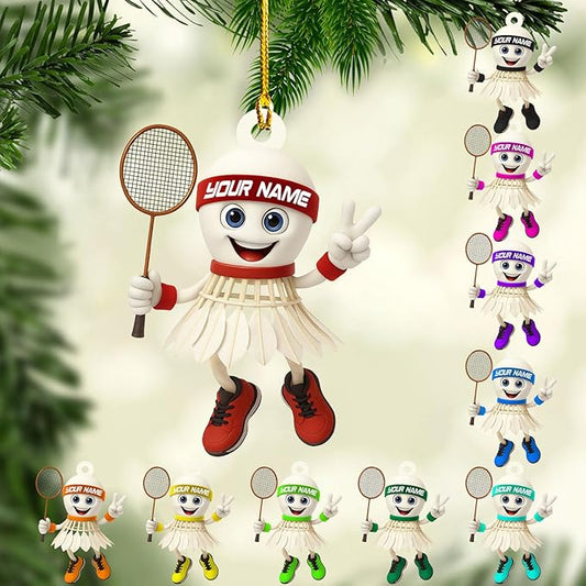 Pesonalized Christmas Gift for Badminton Players, Sports Lovers Badminton Ornament LL40