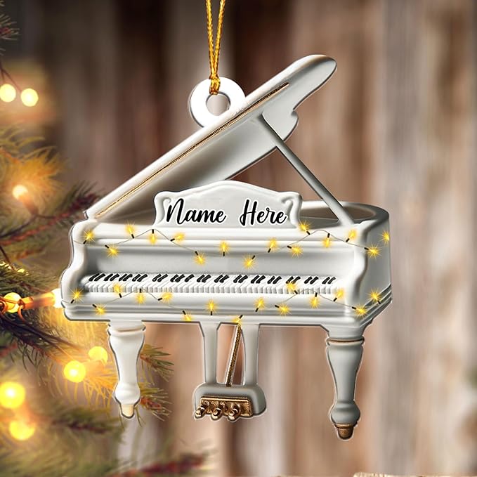 Customized Piano Ornament - Music Instrument Christmas Gift for Piano Lovers LL53