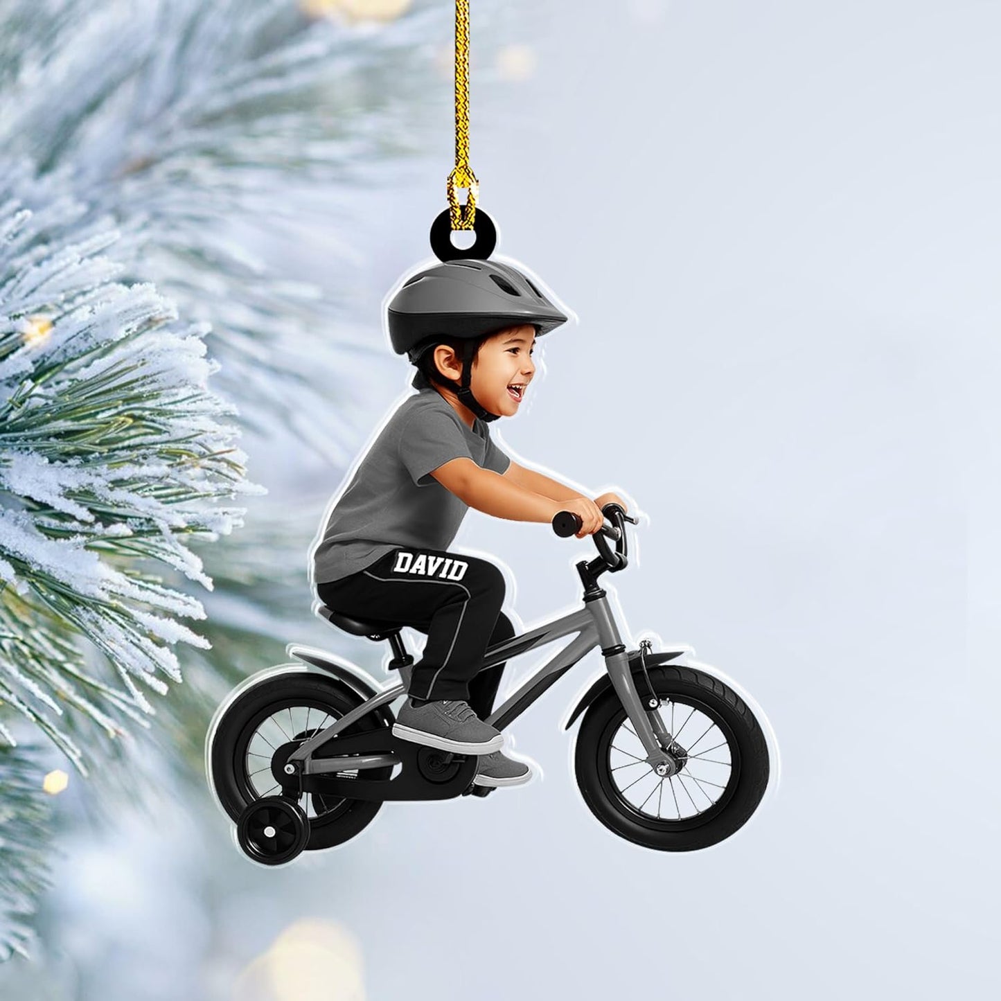 Custom Name Cycling Acrylic Ornament – Personalized Bike Gift, Christmas Tree Keepsake for Cycling Enthusiasts TC35