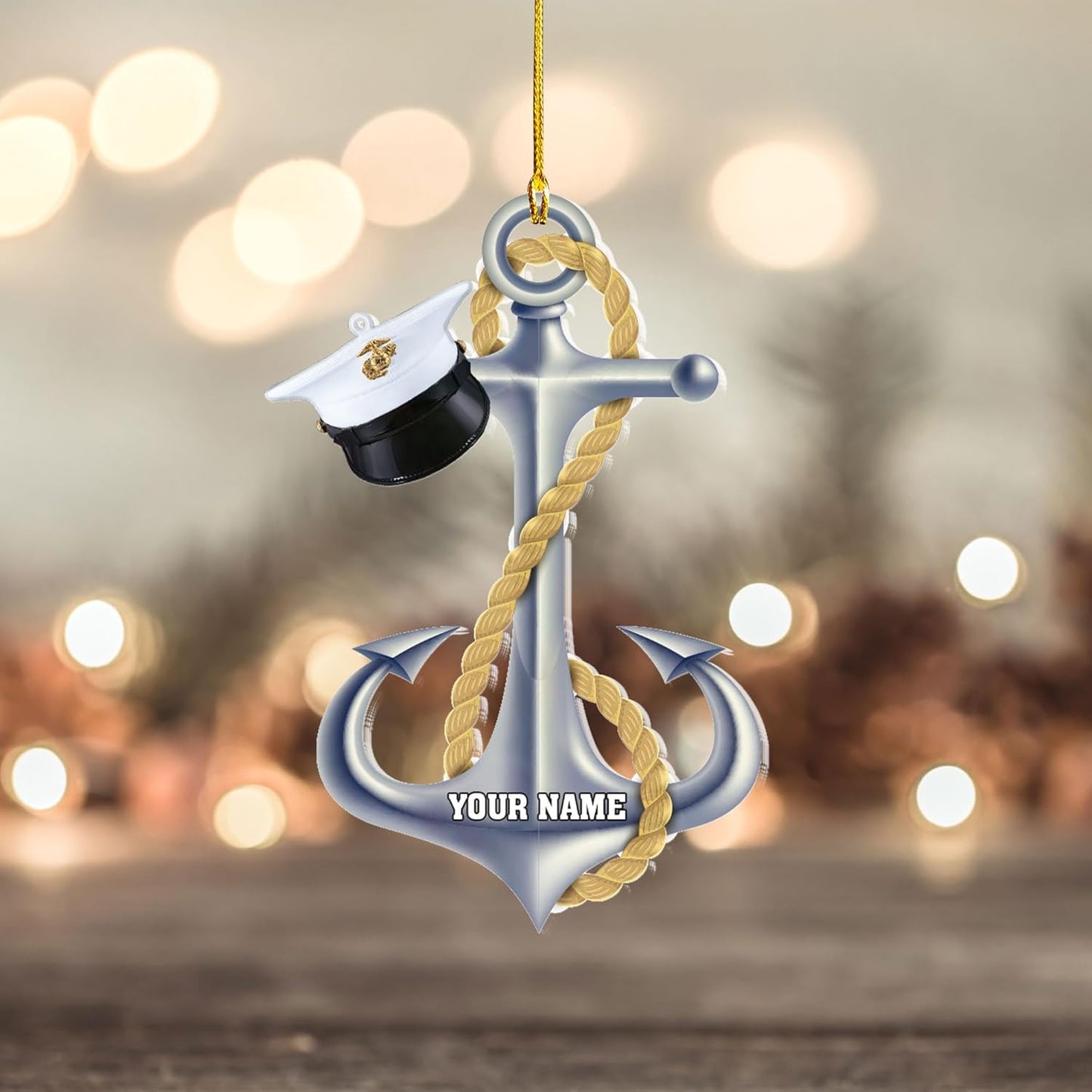 Custom Name Sailor Ornament – Personalized Captain Acrylic Sailing Ornament, Nautical Christmas Tree Decoration for Navy Lovers TS36