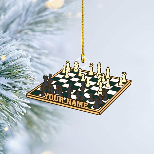 Personalized Name Chess Ornament Gift for Men Women Chess Team Player N31