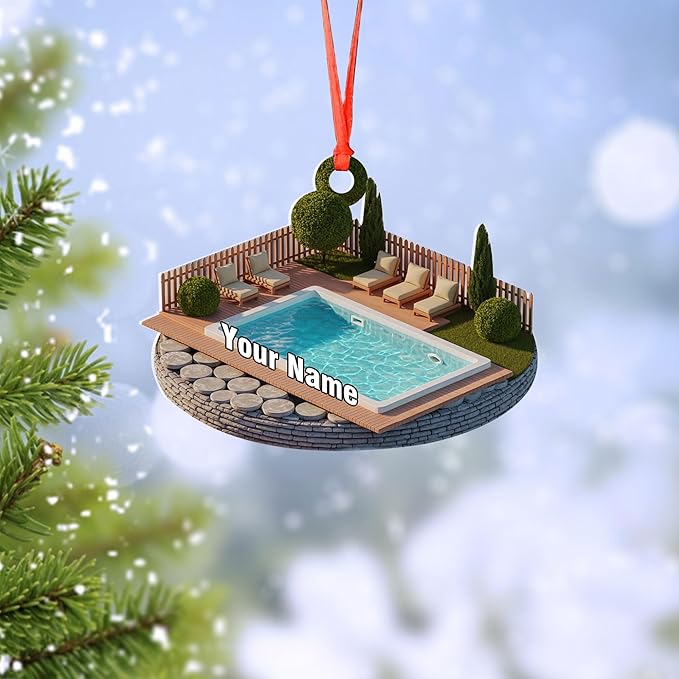 Custom Swimming Ornament - Swimmer Christmas Gift for Boys, Girls & Pool Lovers LL21