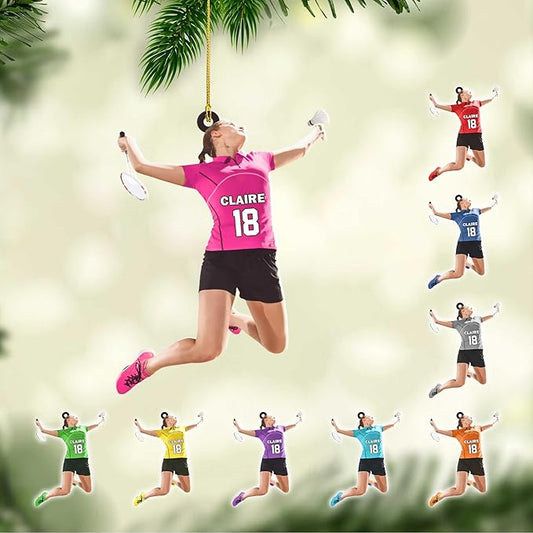 Pesonalized Christmas Gift for Badminton Players, Sports Lovers Badminton Ornament LL35