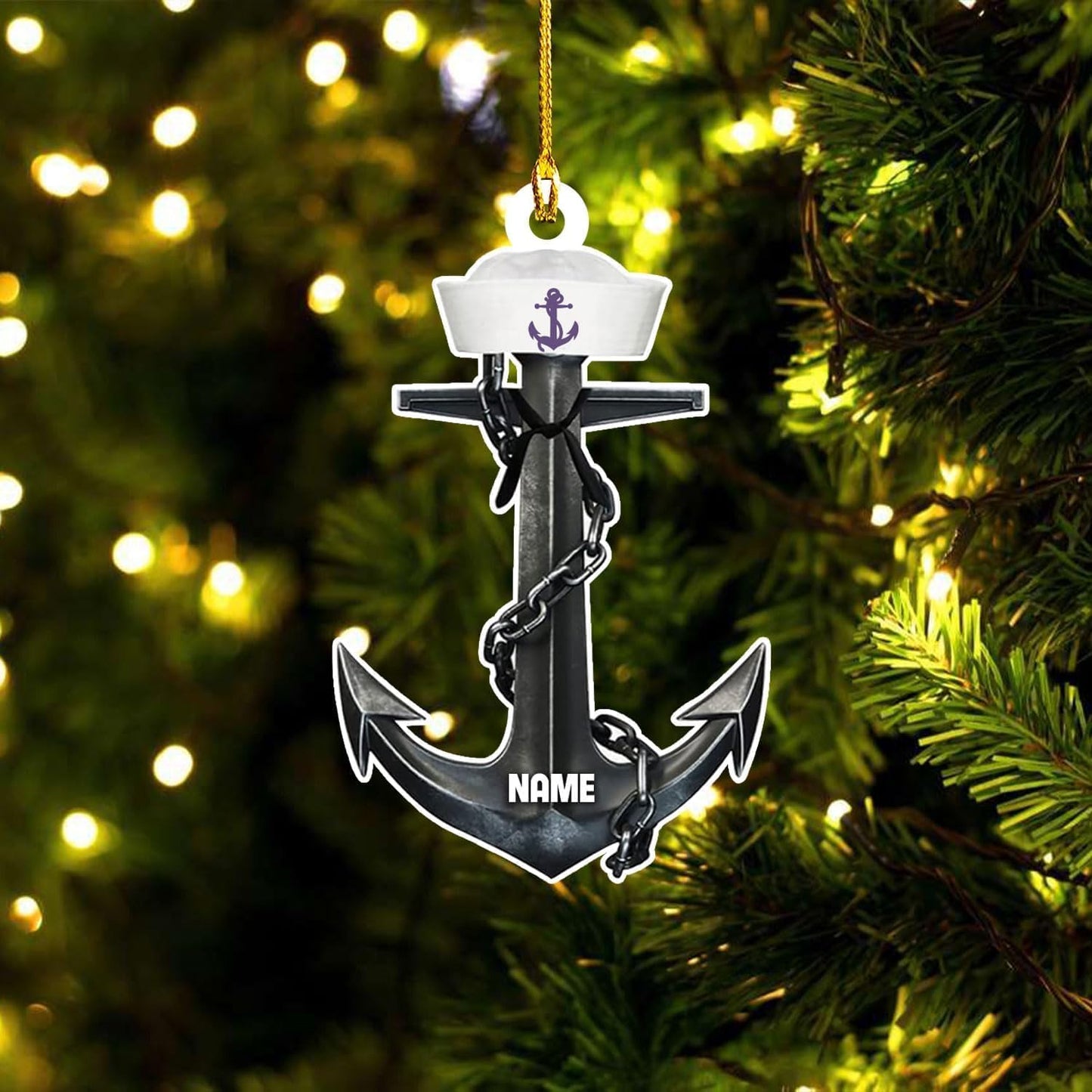 Custom Name Sailor Ornament – Personalized Captain Acrylic Sailing Ornament, Nautical Christmas Tree Decoration for Navy Lovers TS29