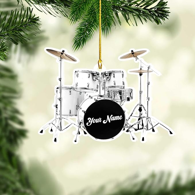Custom Drum Set Ornament - Acrylic Christmas Gift for Drummers & Music Lovers LL8