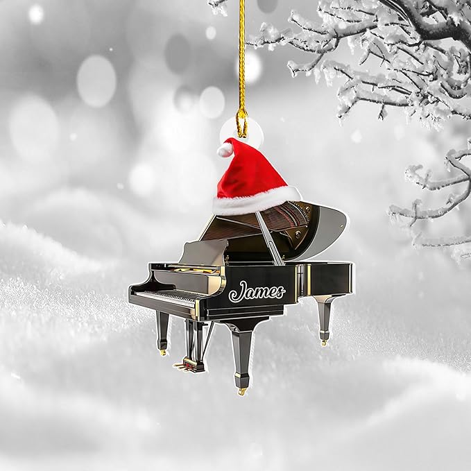 Customized Piano Ornament - Music Instrument Christmas Gift for Piano Lovers LL39