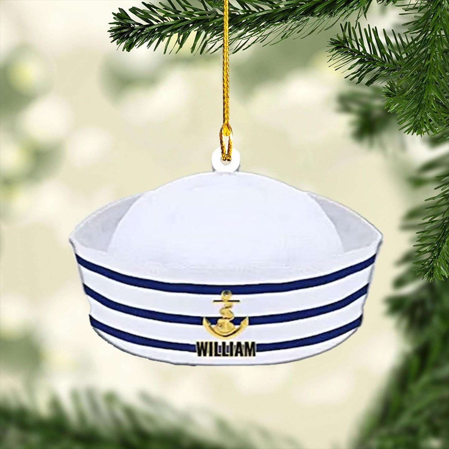 Custom Name Sailor Ornament – Personalized Captain Acrylic Sailing Ornament, Nautical Christmas Tree Decoration for Navy Lovers TS23