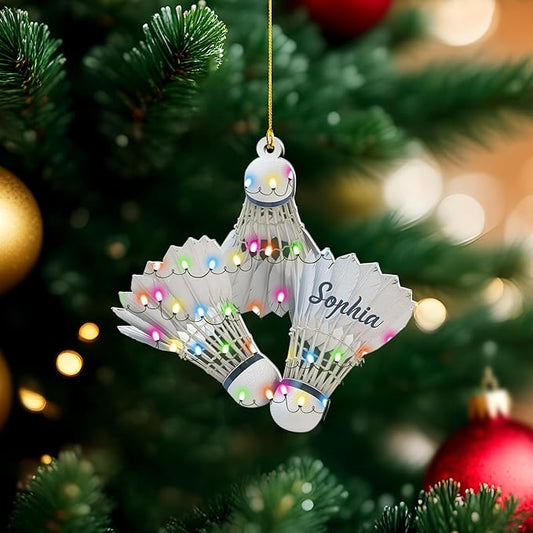 Custom Christmas Gift for Badminton Players, Sports Lovers Badminton Ornament LL18