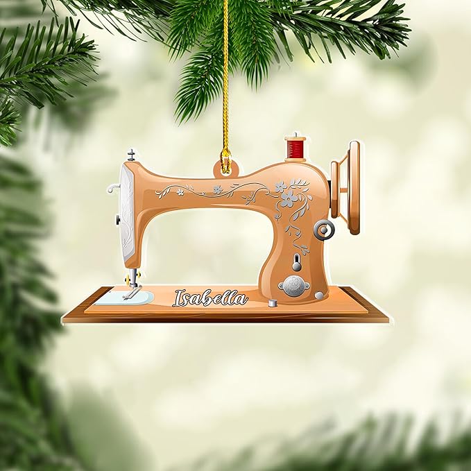 Custom Sewing Machine Ornament - Christmas Ornament Gift for Sewing Lovers LL31
