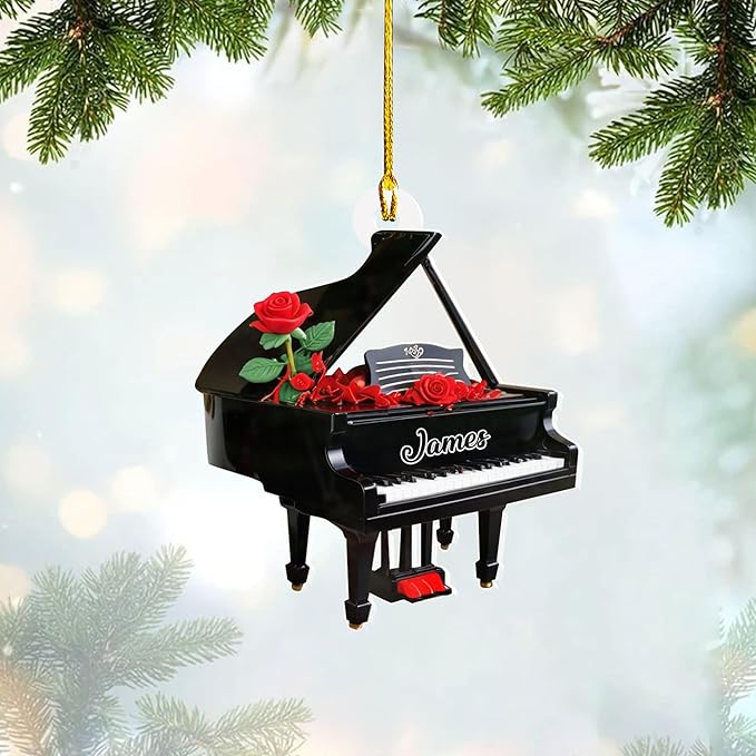 Customized Piano Ornament - Music Instrument Christmas Gift for Piano Lovers LL42