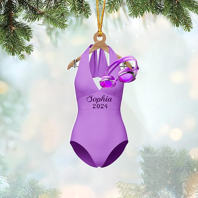 Personalized Swimming Ornament - Custom Swimmer Christmas Gift for Boys, Girls & Pool Lovers LL4