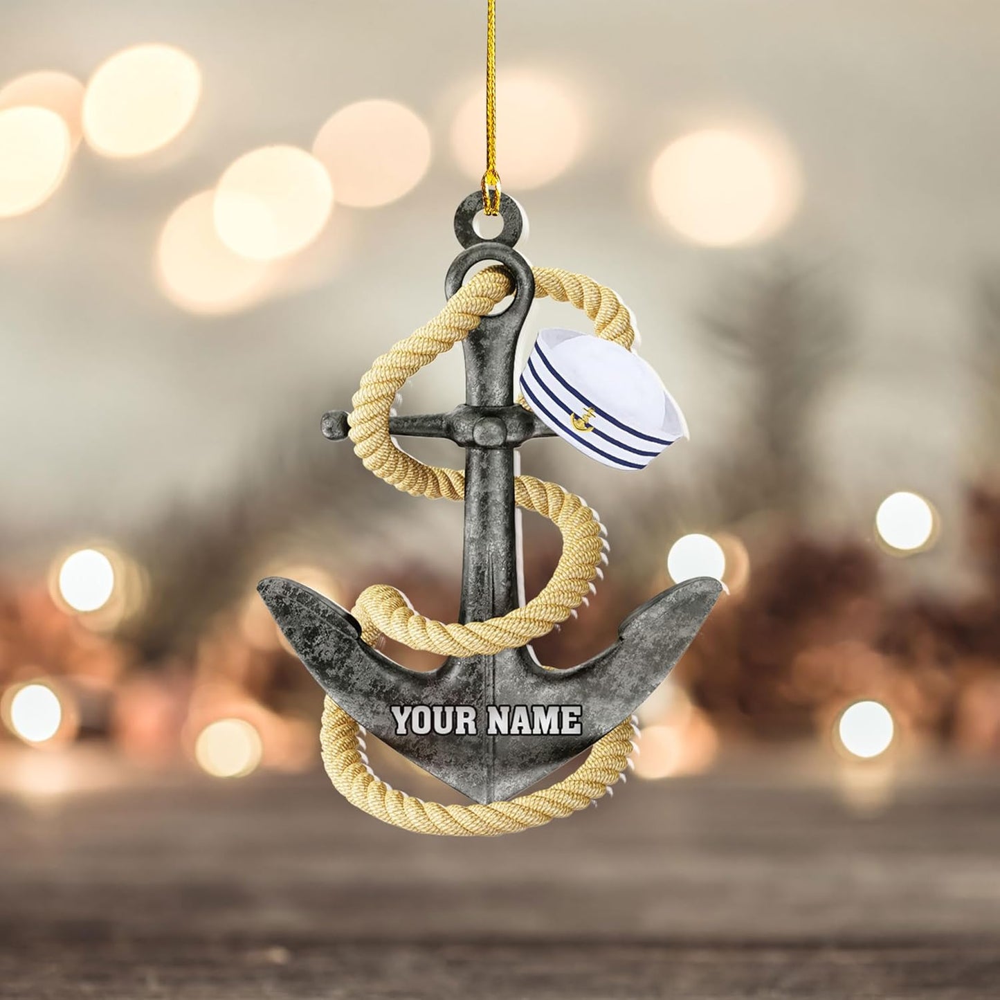 Custom Name Sailor Ornament – Personalized Captain Acrylic Sailing Ornament, Nautical Christmas Tree Decoration for Navy Lovers TS35