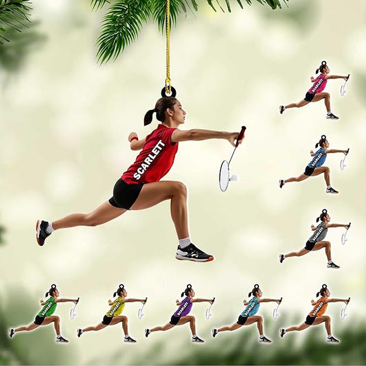 Custom Christmas Gift for Badminton Players, Sports Lovers Badminton Ornament LL25