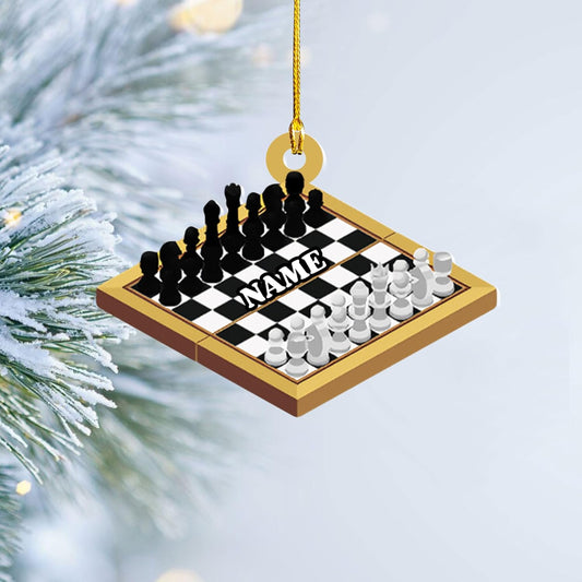 Personalized Name Chess Ornament Gift for Men Women Chess Team Player N29