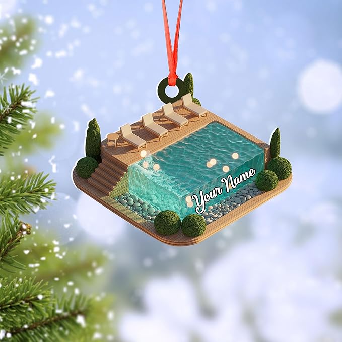 Custom Swimming Ornament - Swimmer Christmas Gift for Boys, Girls & Pool Lovers LL20