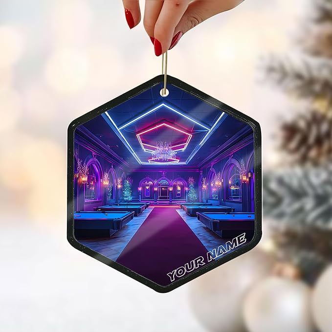 Personalized Billiards Ornament 2025, Billiards Christmas Ornaments N06