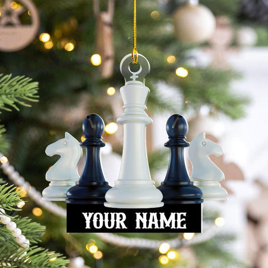 Personalized Name Chess Ornament Gift for Men Women Chess Team Player N33