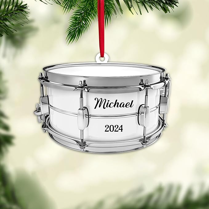 Custom Drum Set Ornament - Acrylic Christmas Gift for Drummers & Music Lovers LL12