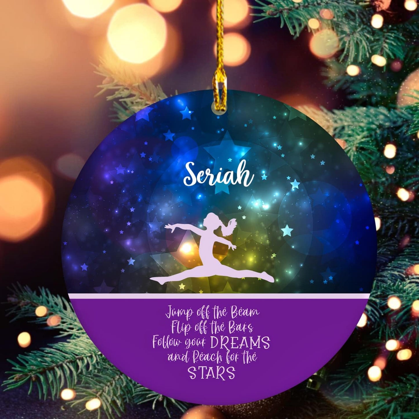 Personalized Name Gymnastics Ornament 2025, Girl Gymnast Ornaments, Wood Ornament for Xmas C04