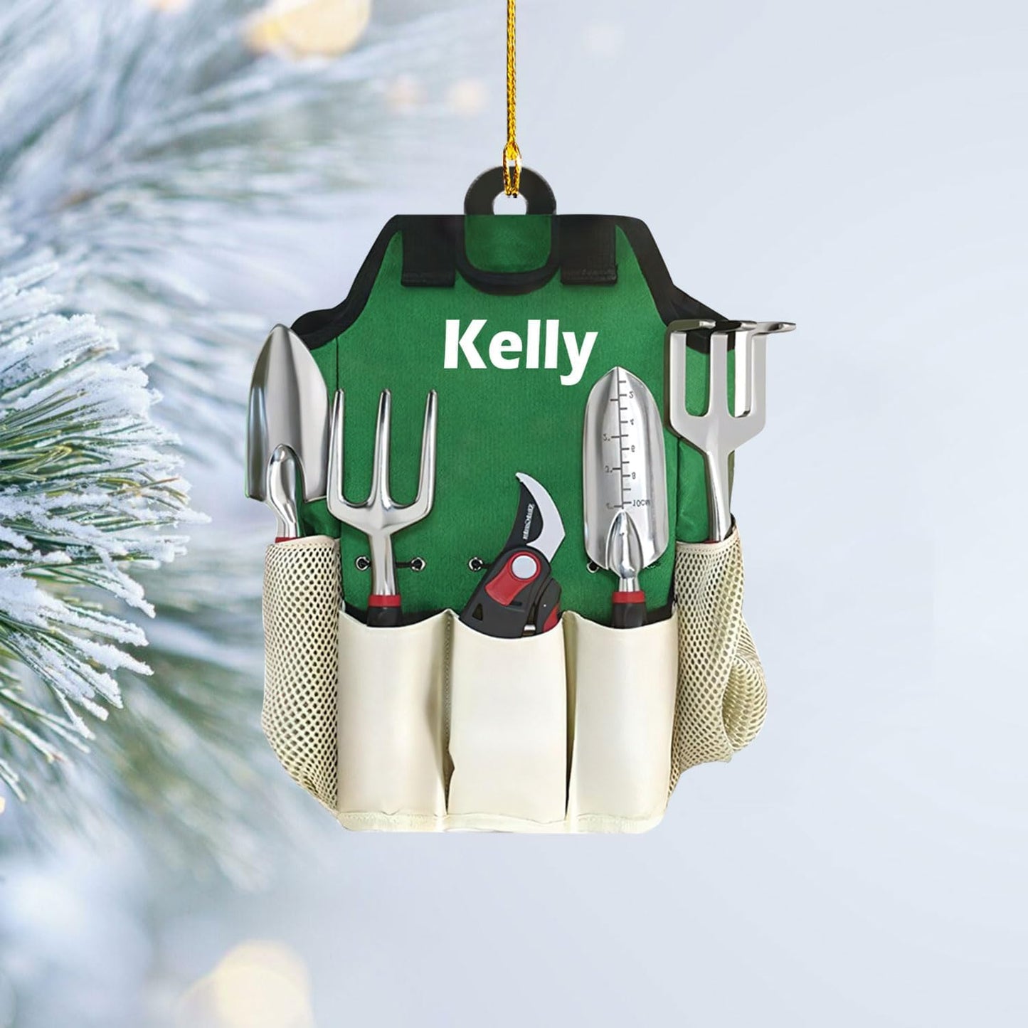 Custom Name Garden Equipment Ornament | Gardener Christmas Tree Decor Gift for Plant & Nature Lovers TG77