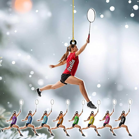 Custom Christmas Gift for Badminton Players, Sports Lovers Badminton Ornament LL23