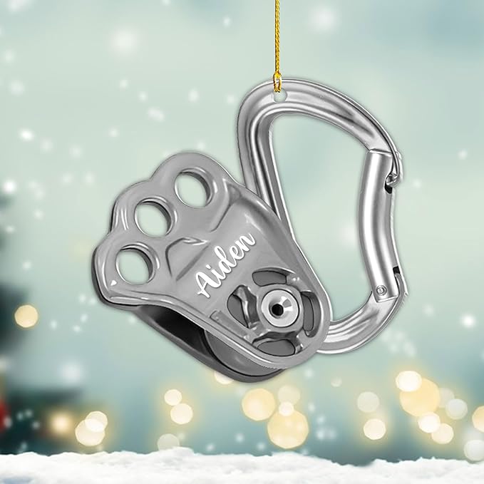 Personalized Climbing Ornament - Custom Rock Climber Christmas Gift for Mountaineers LL5