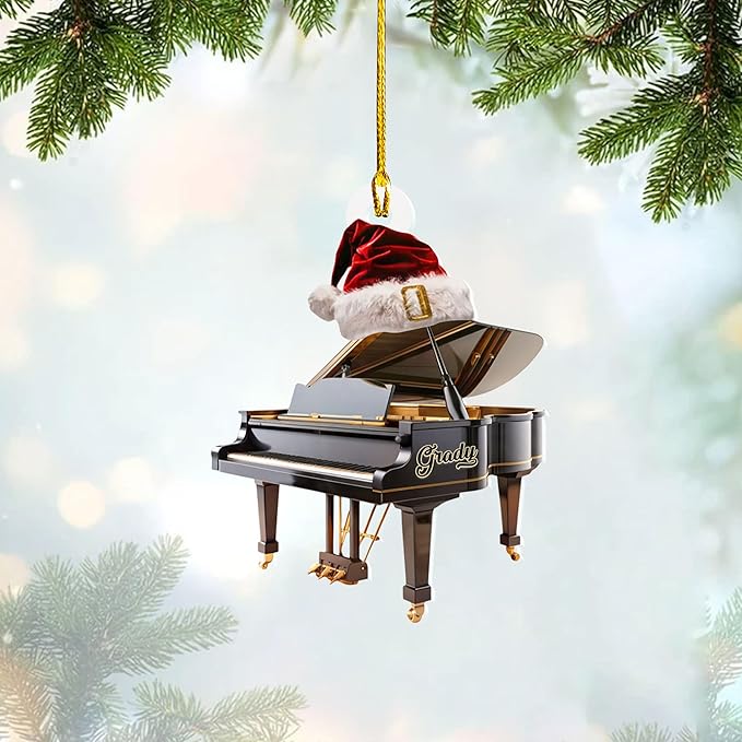 Customized Piano Ornament - Music Instrument Christmas Gift for Piano Lovers LL36