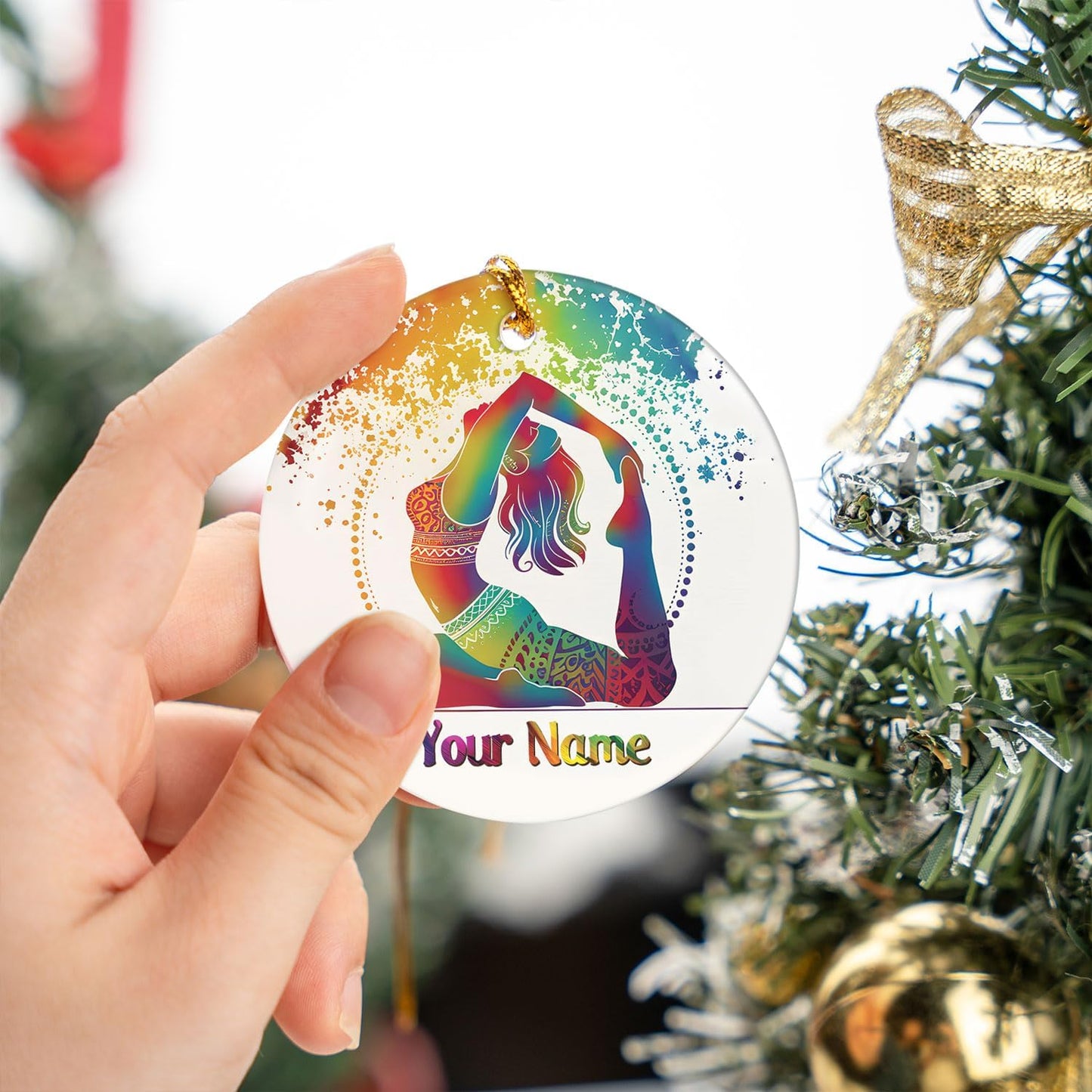 Personalized Name Gymnastics Ornament 2025, Girl Gymnast Ornaments for Xmas C17