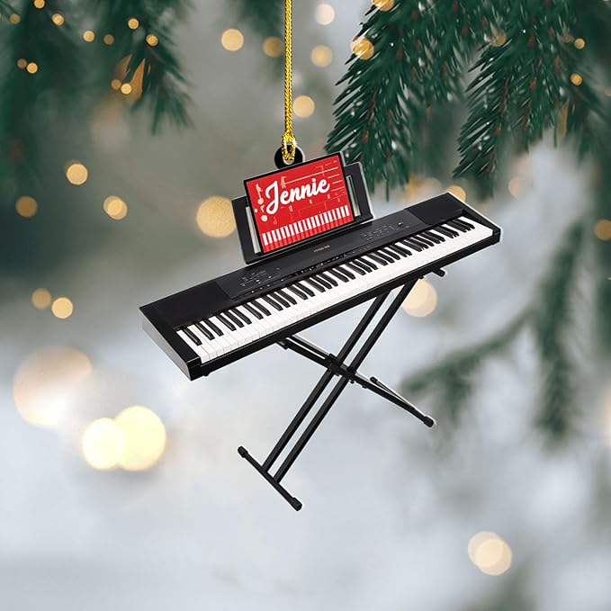 Customized Piano Ornament - Music Instrument Christmas Gift for Piano Lovers LL58