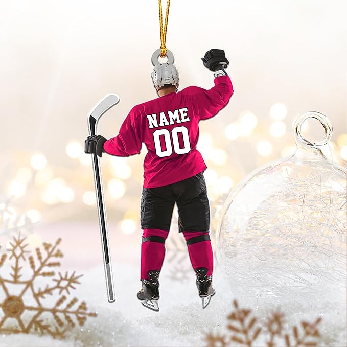 Personalized ice Hockey Ornament N30
