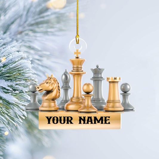 Personalized Name Chess Ornament Gift for Men Women Chess Team Player N28