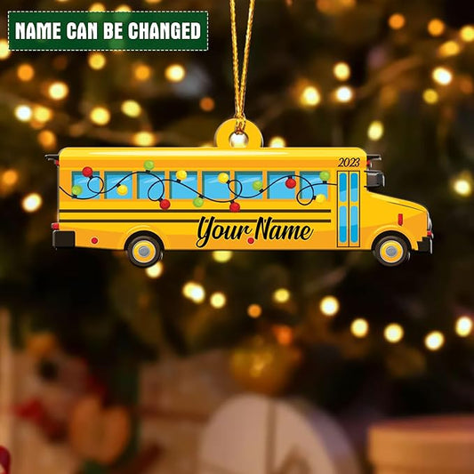Customized School Bus Ornament - Bus Driver Christmas Gift L13