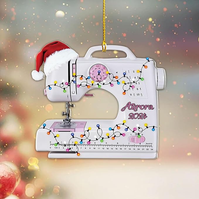 Custom Sewing Machine Ornament - Christmas Ornament Gift for Sewing Lovers LL16
