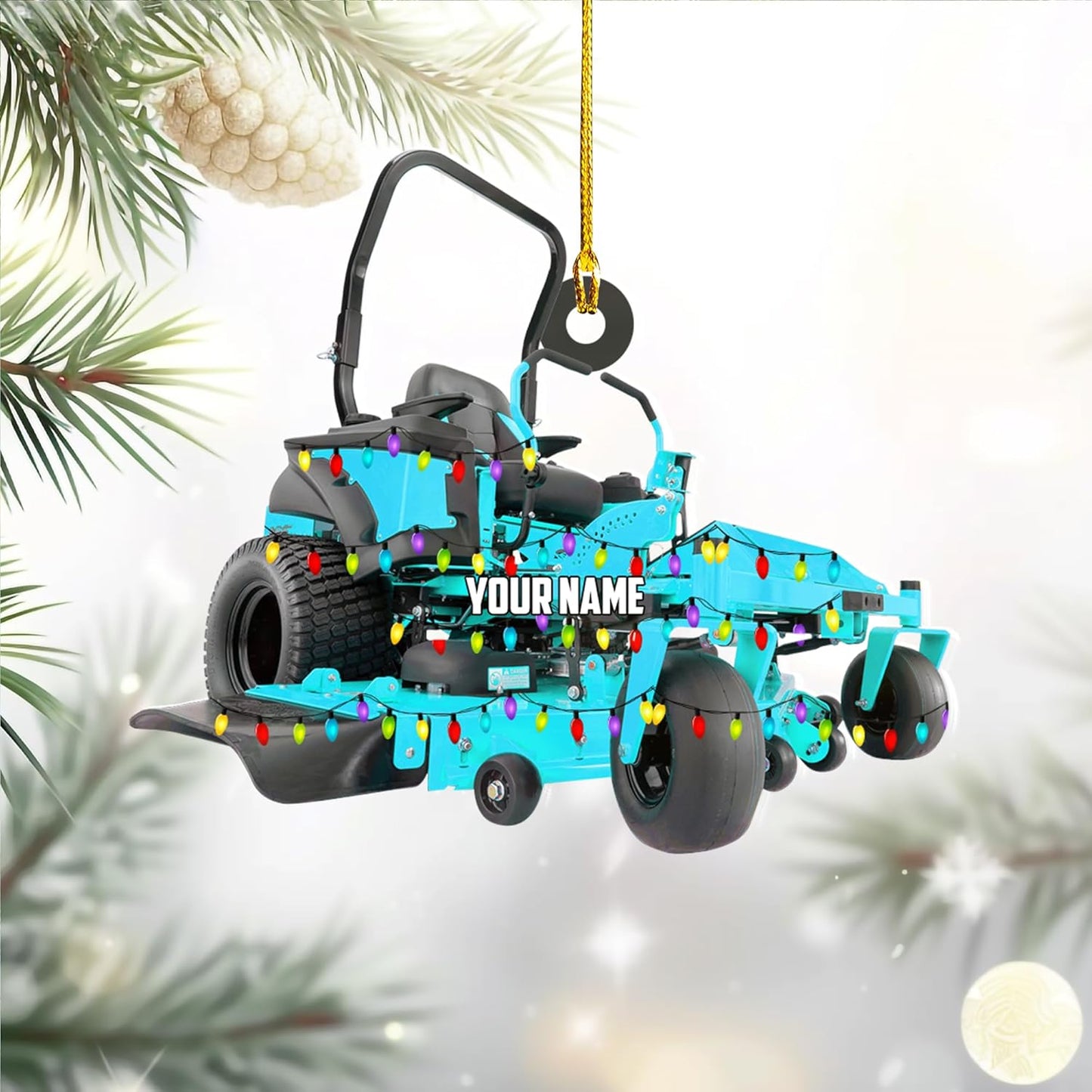 Personalized Lawn Mower Christmas Ornament | Custom Lawn Care Holiday Tree Decoration for Gardeners & Landscapers TG109