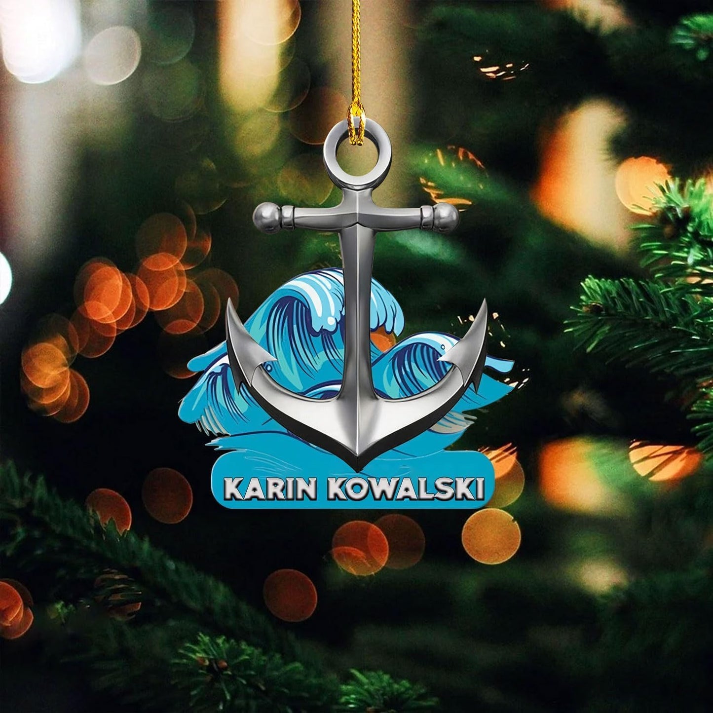 Custom Name Sailor Ornament – Personalized Captain Acrylic Sailing Ornament, Nautical Christmas Tree Decoration for Navy Lovers TS28