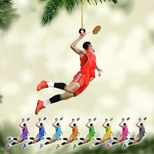 Custom Christmas Gift for Badminton Players, Sports Lovers Badminton Ornament LL17