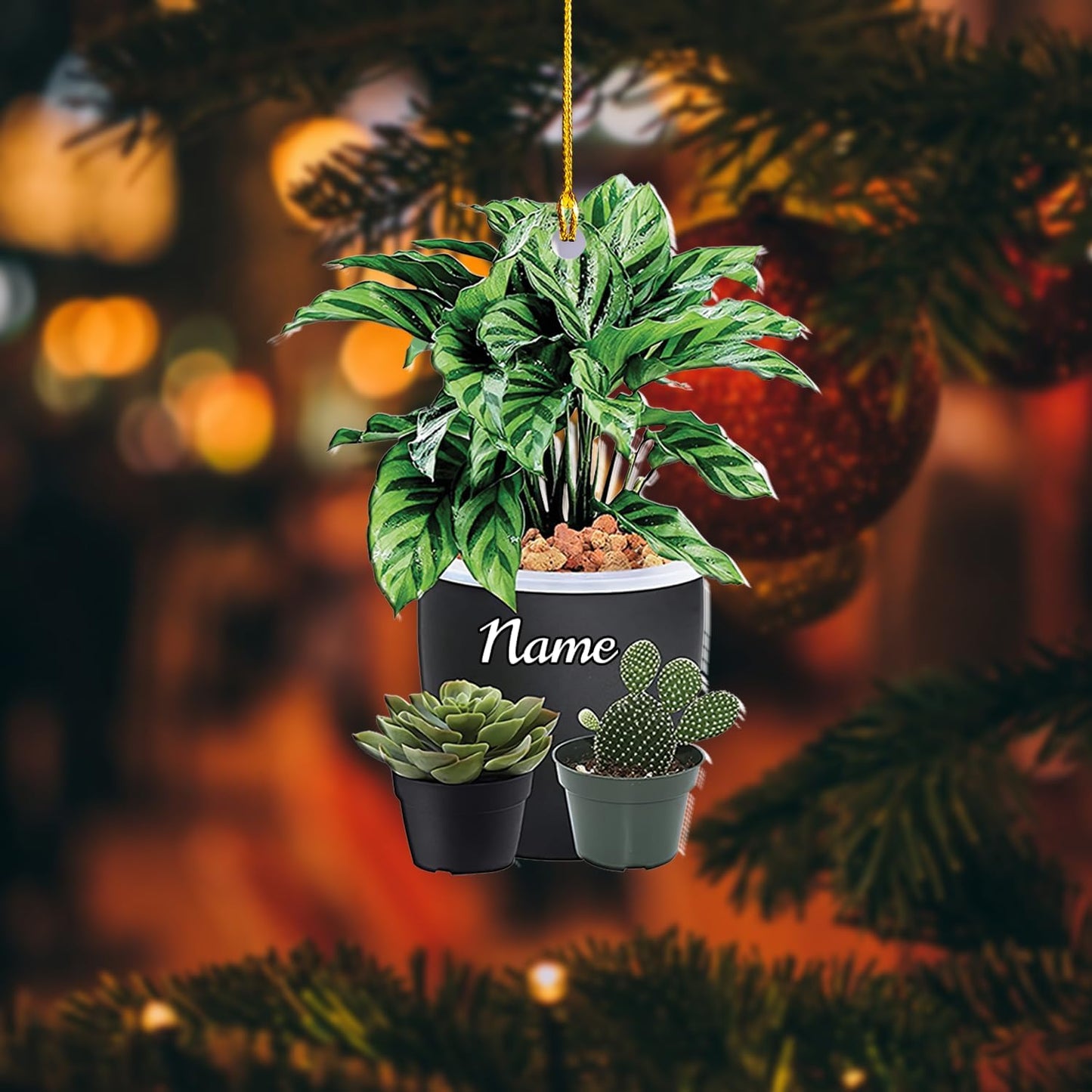 Custom Gardening Ornament with Name – Garden Tools Acrylic Christmas Decor for Gardeners & Green Thumb Lovers TG51