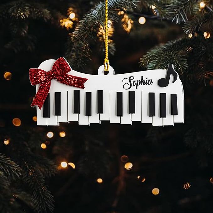 Custom Music Instrument Christmas Gift - Piano Ornament for Piano Lovers LL5