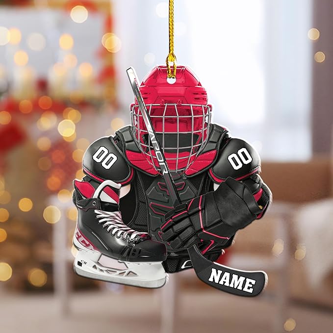 Personalized ice Hockey Ornament N35