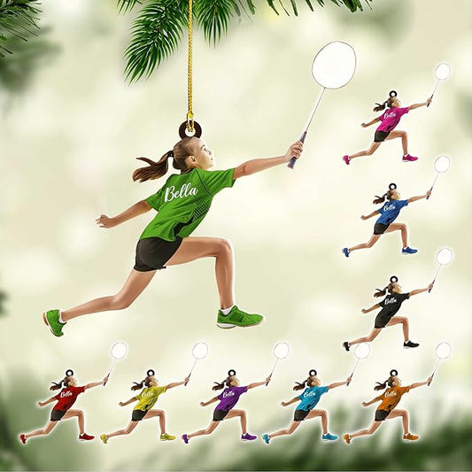 Custom Christmas Gift for Badminton Players, Sports Lovers Badminton Ornament LL27