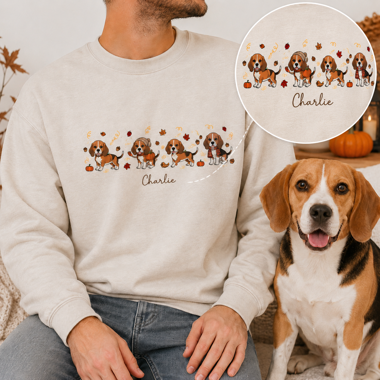 Personalized Dog Face Sweatshirt Custom Pet Photo Hoodie Gift for Dog Lovers THUC99