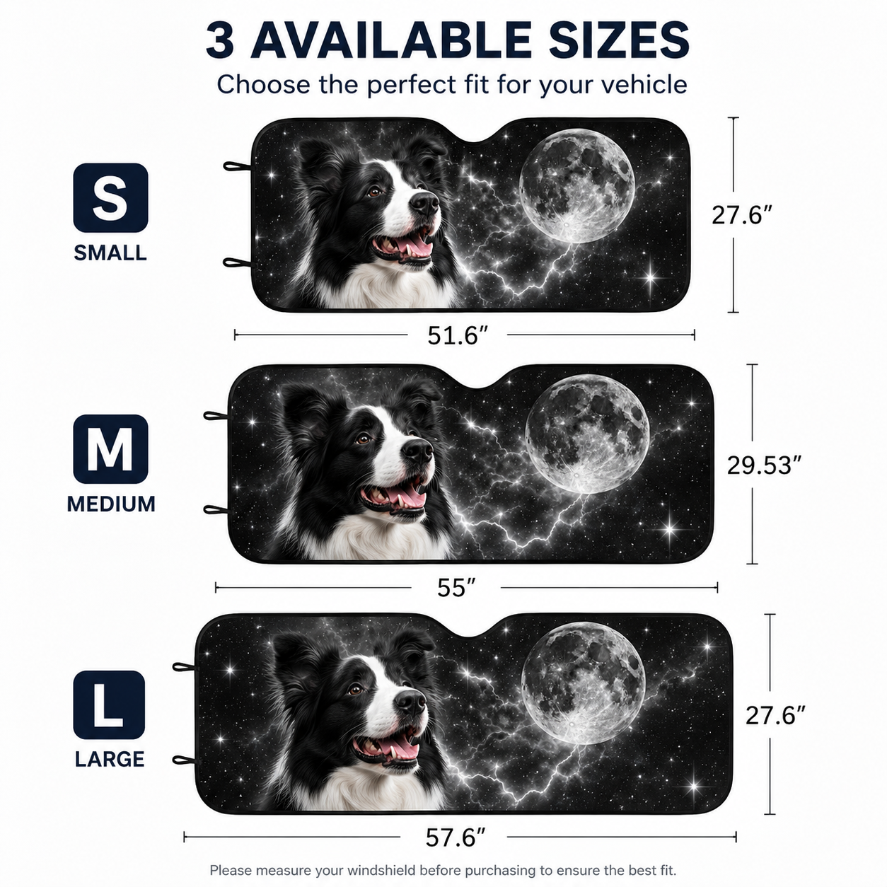 Custom Pet Photo Car Sun Shade, Personalized Dog Windshield Cover, Foldable Auto Window Sunshade THUC99