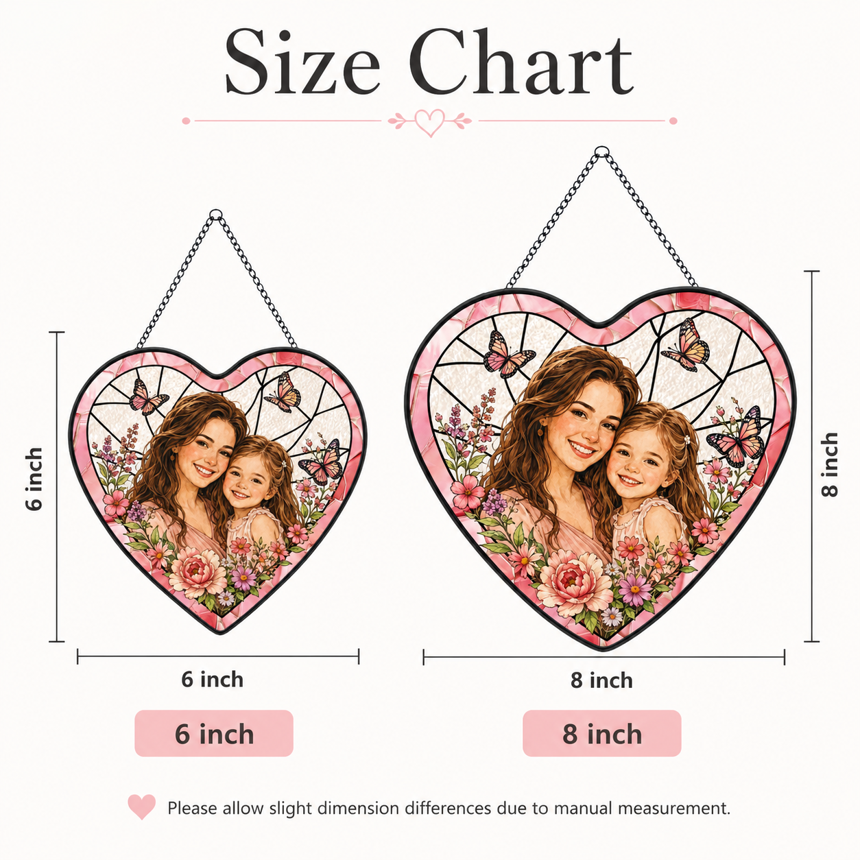 Personalized Mom Photo Stained Glass Suncatcher, Custom Nana Gift Window Hanging Keepsake Decor THUC99