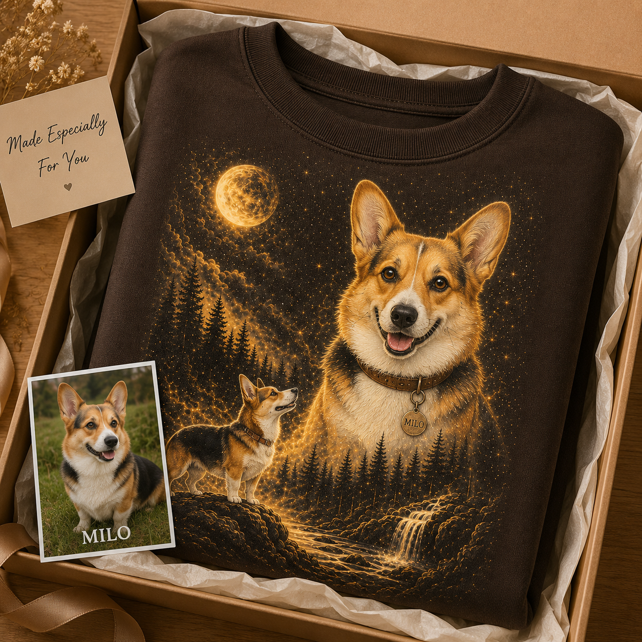 Custom Dog Dad Sweatshirt Personalized Dog Picture Hoodie Gift for Pet Loving Dad THUC99