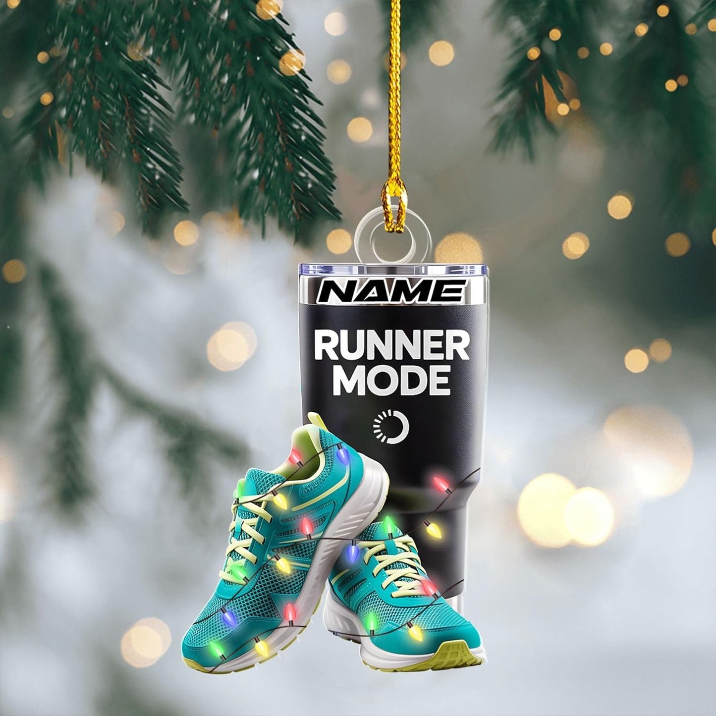 Custom Marathon Runner Ornament – Personalized Acrylic Race Ornament, Sport Holiday Tree Decoration, Running Gift TM11